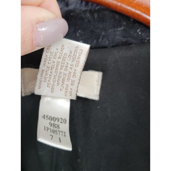 Chicos Jacquard Jacket Womens XL Smoke Gray Textured Long Line Open Front Draped - Picture 4 of 14